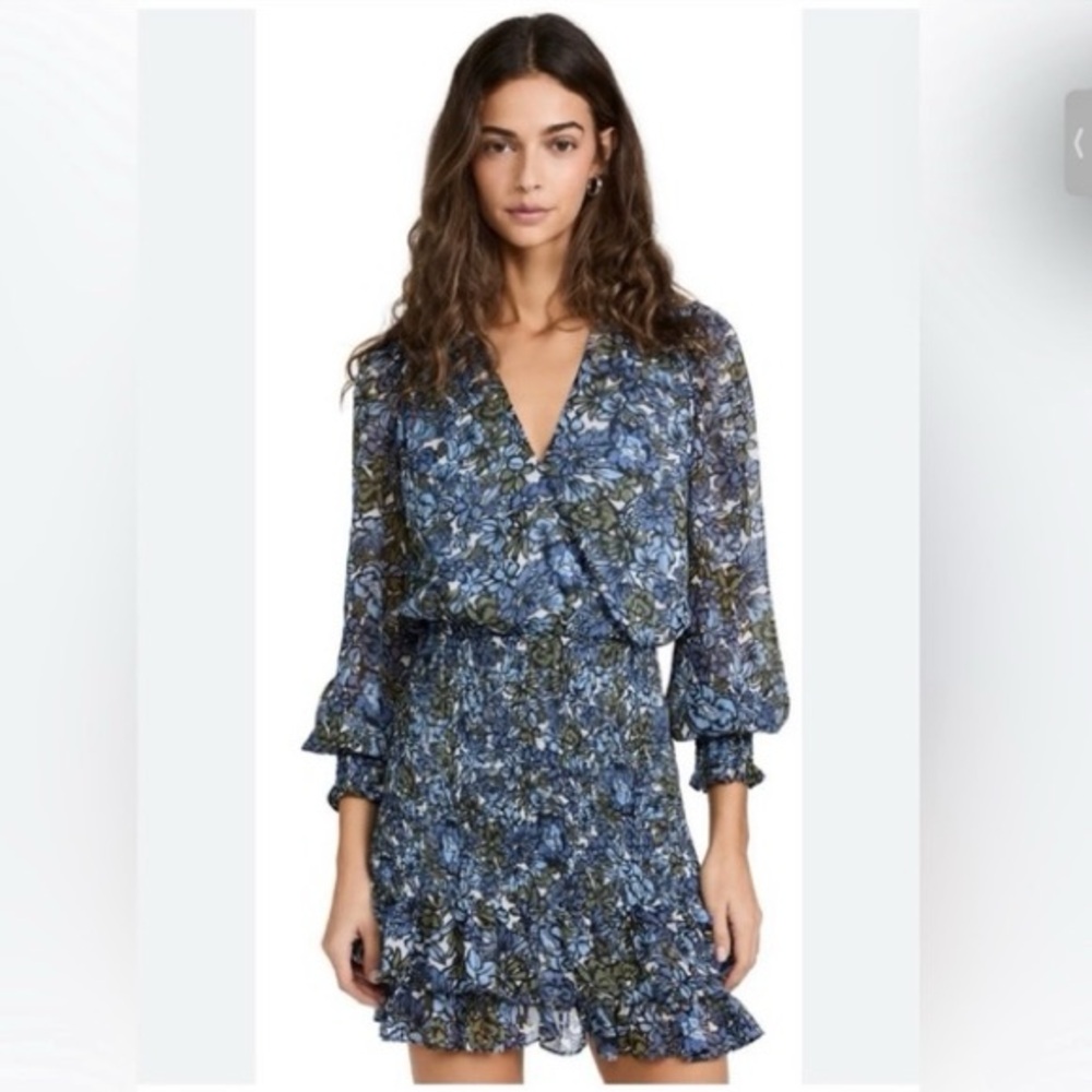 VERONICA BEARD Saera Smocked Floral Mini Dress Size 2